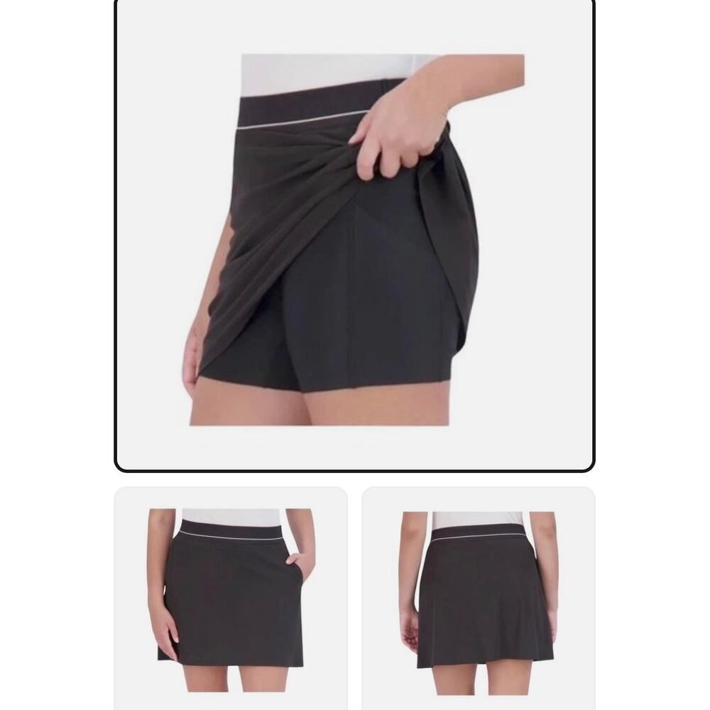 Soybu Resort Pull On Performance Athletic Skort Golf Tennis Pockets Black L